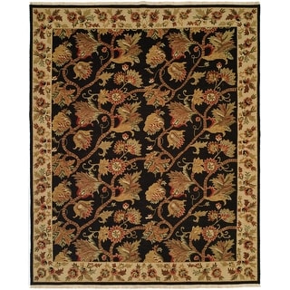 Traditional Black Flatweave Wool Area Rug - Bed Bath & Beyond - 41413358