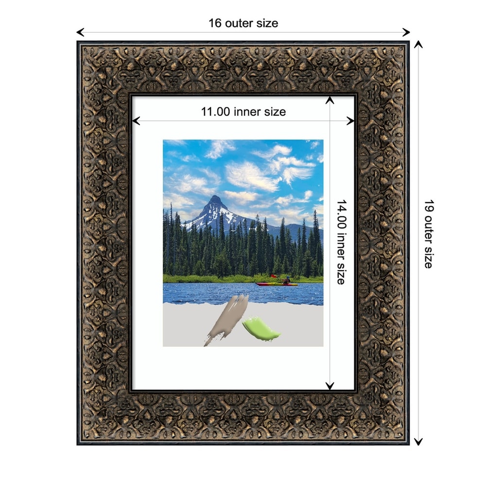 Americanflat 14x14 Light Wood Wedding Signature Picture Frame Displays 5x7  Photo with Polished Glass