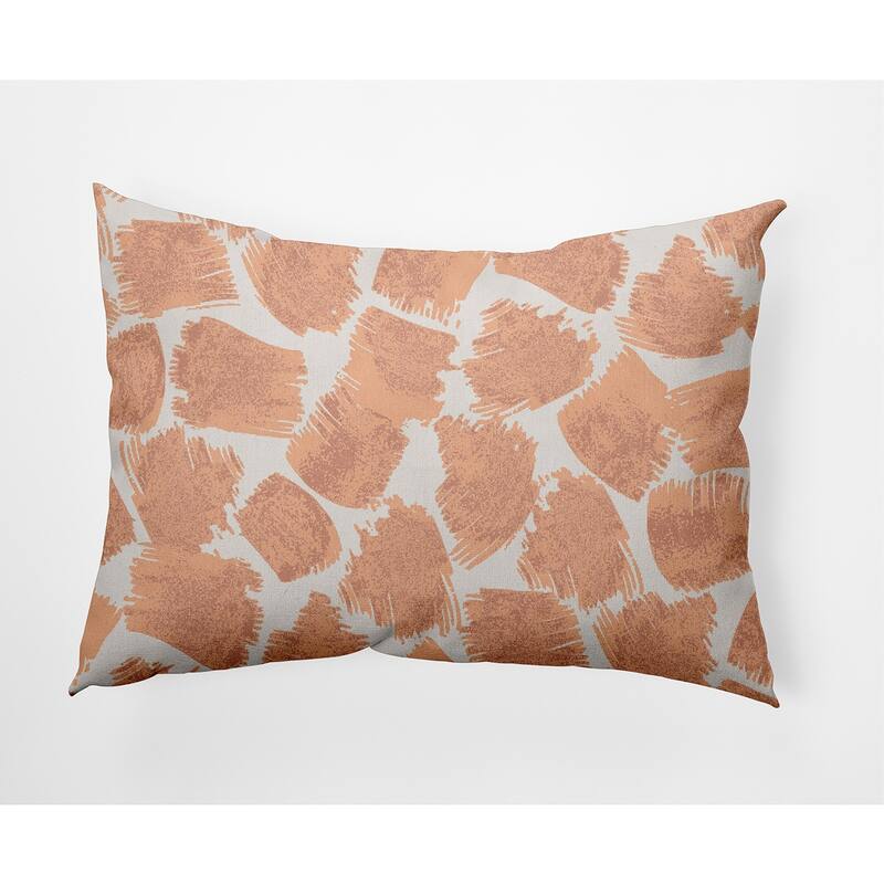 Giraffe Journey Faux Linen Pillow - 14" x 20" - Orange