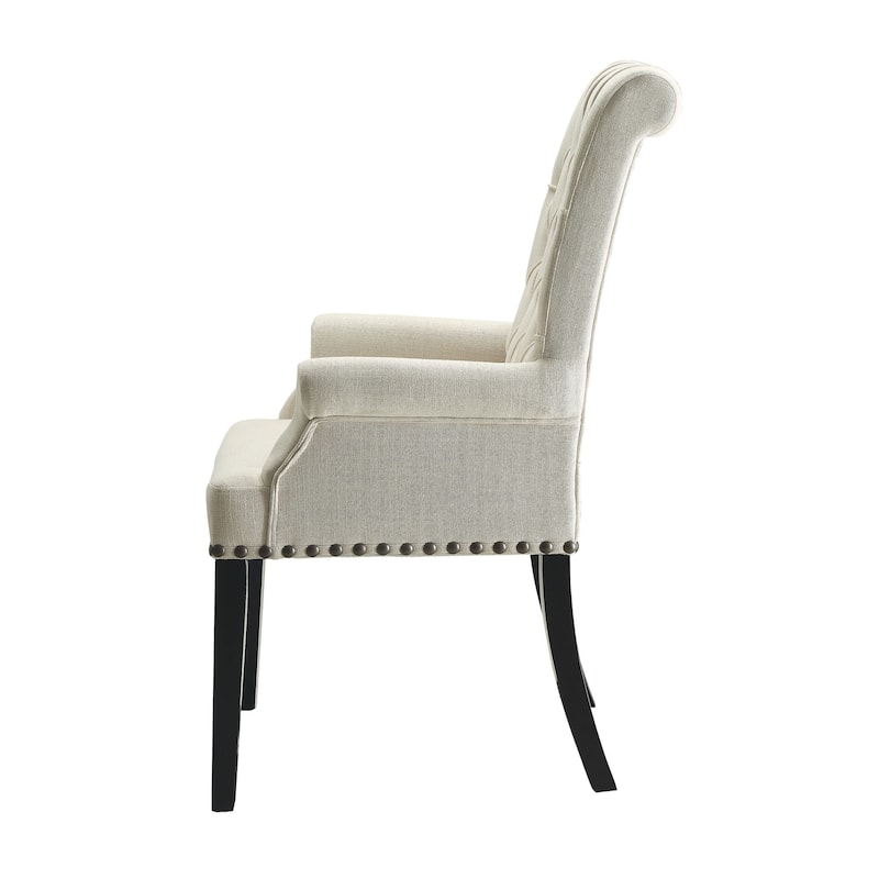 Vaughn Traditional Tufted Dining Arm Chair