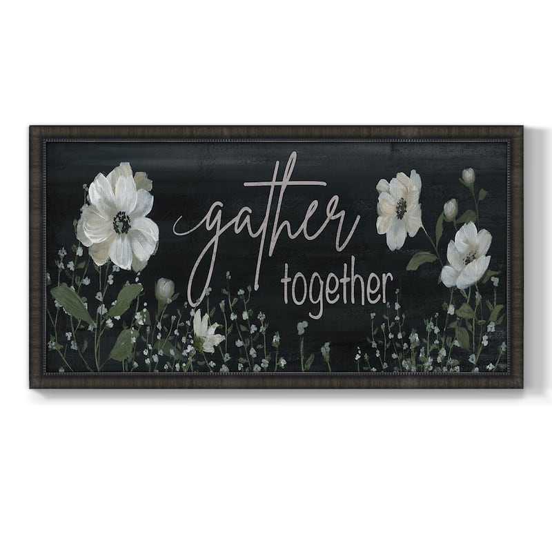 Gather Together Premium Framed Canvas- Ready to Hang - 26x50 - Black