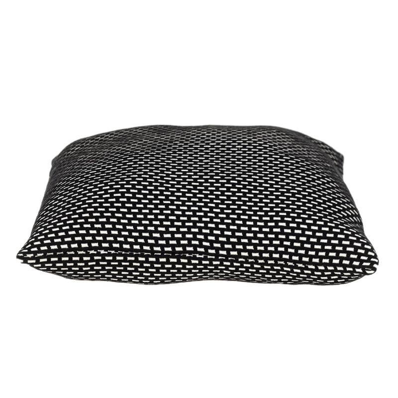 20" Black and White Rectangles Textured Square Throw Pillow