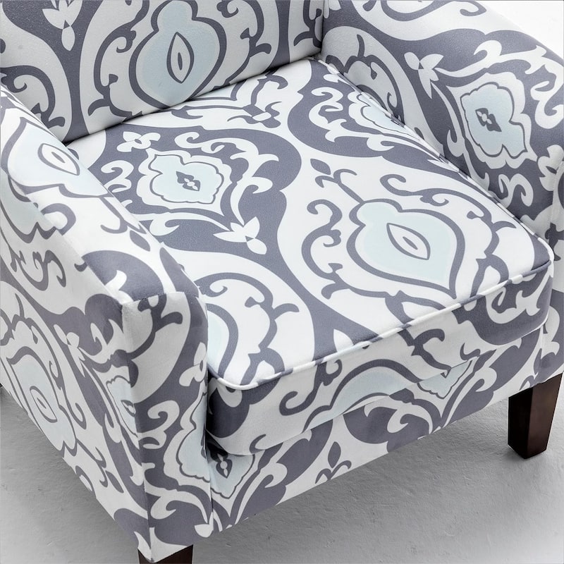 Contemporary Accent Arm Chair with Birch Wood Frame and Microfiber Upholstery