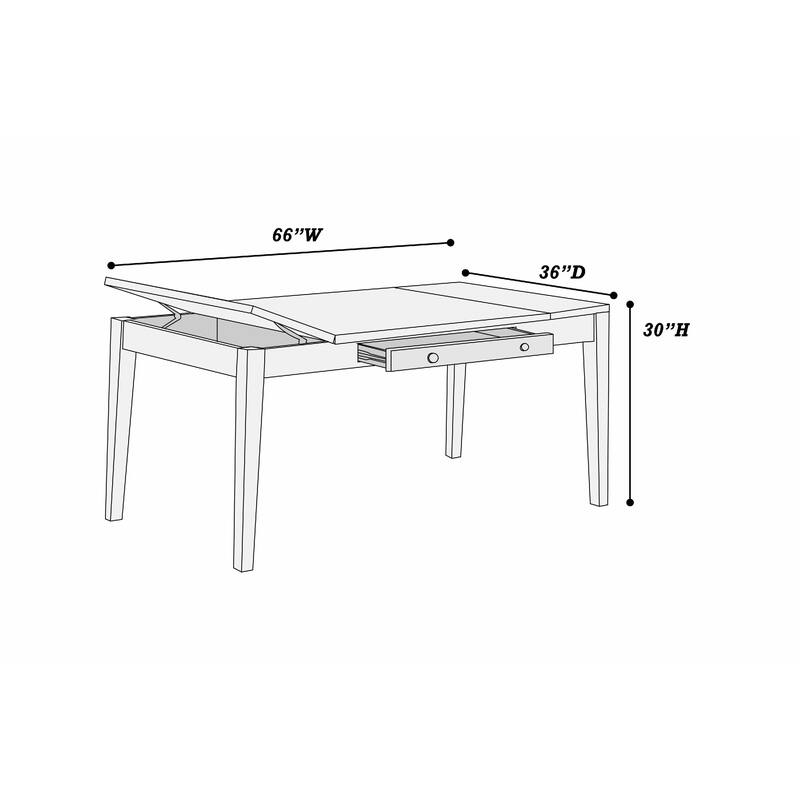 Sheryl Dining Table with Lift Top Hidden Storage, Walnut Brown - Walnut Brown