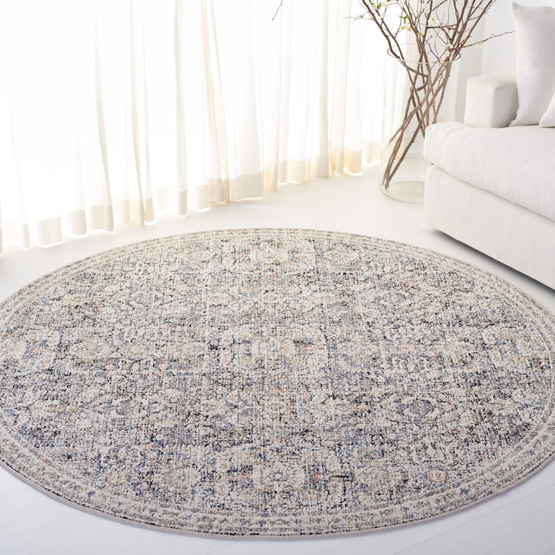 SAFAVIEH Lauren Ralph Lauren Suule Vintage Rug - 6'7" Round - Ivory/Navy