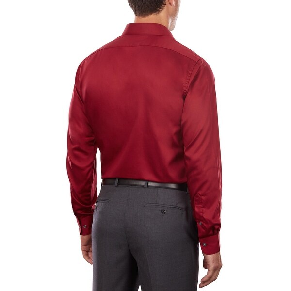 New Van Heusen Men's Athletic-Fit Lux Sateen Spread-Collar Dress Shirt MSRP $45