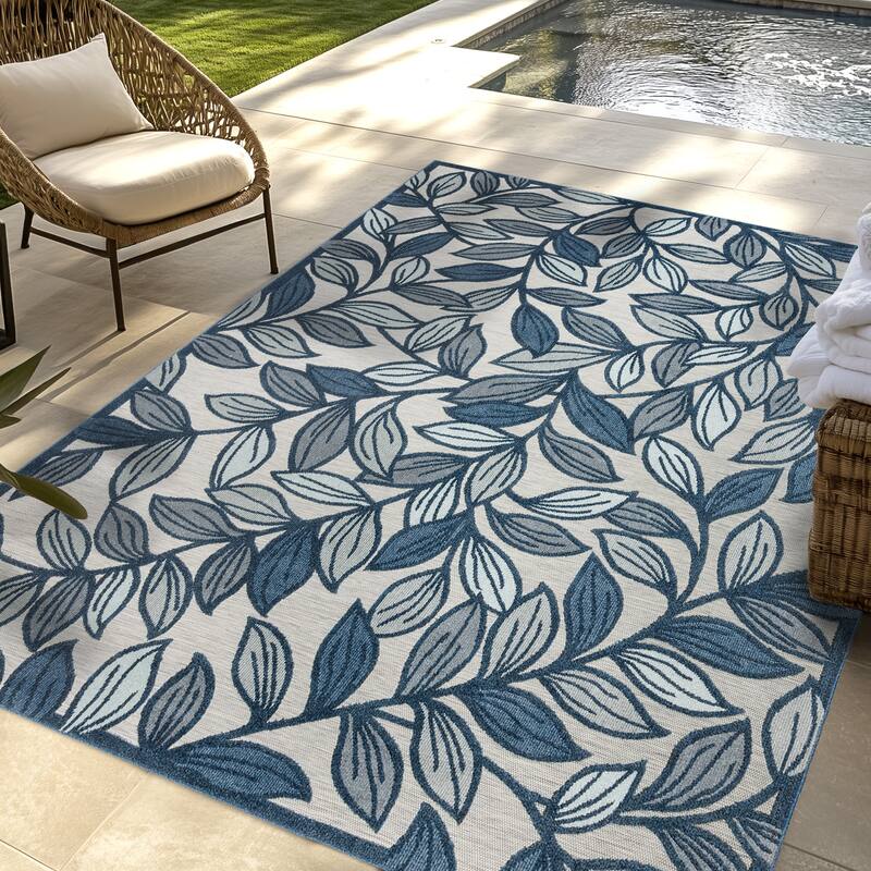 Gertmenian Kalari Modern Bold Multicolored High-Low UV Protected Polypropylene Woven Indoor/ Outdoor Area Rug Collection