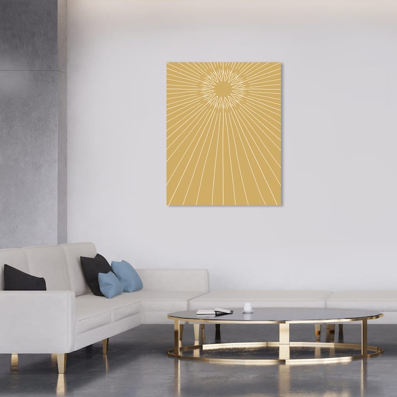 Wynwood Studio Canvas Astronomy and Space Star shines on Plain Ochre Gold Brown Modern & Contemporary Wall Art Canvas Print - 30 x 36