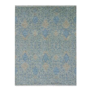 Shahbanu Rugs Blue, Tone on tone Obscured and Subtle collection, Soft ...