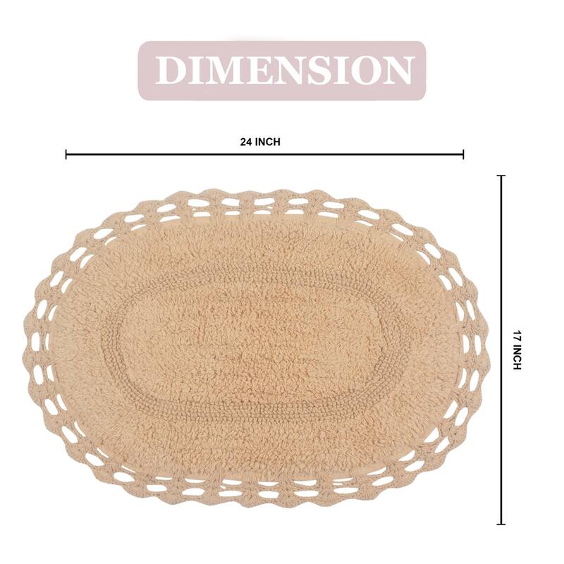 Hampton Contour Rug, Cotton Soft, Water Absorbent, Non Slip U Shape Contour Rug Machine Washable 20"x20" Contour