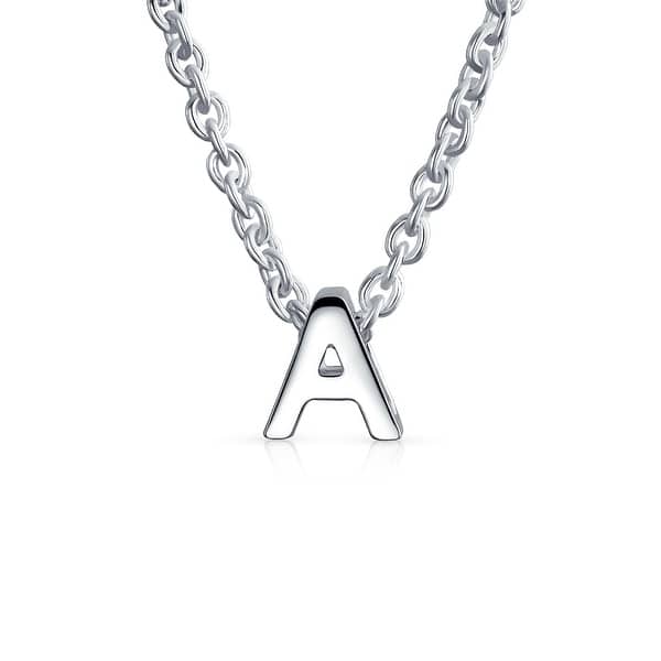 Shop Letter Block Alphabet Initial Pendant Necklace 925 Sterling Silver Overstock 30370146