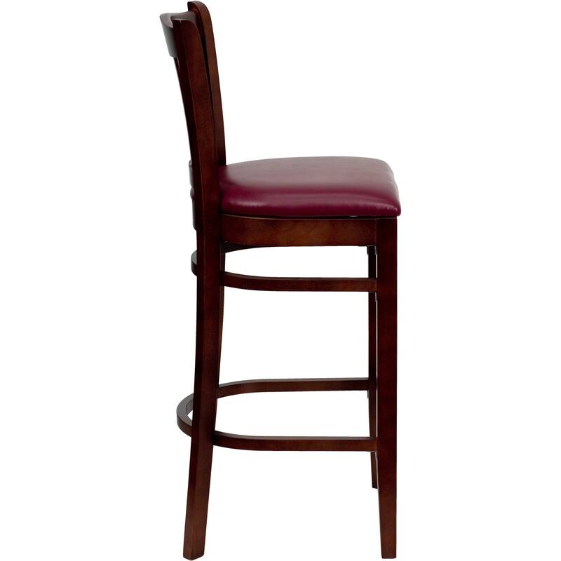 2Pk Vertical Slat Back Wood Restaurant Barstool - Hospitality Seating