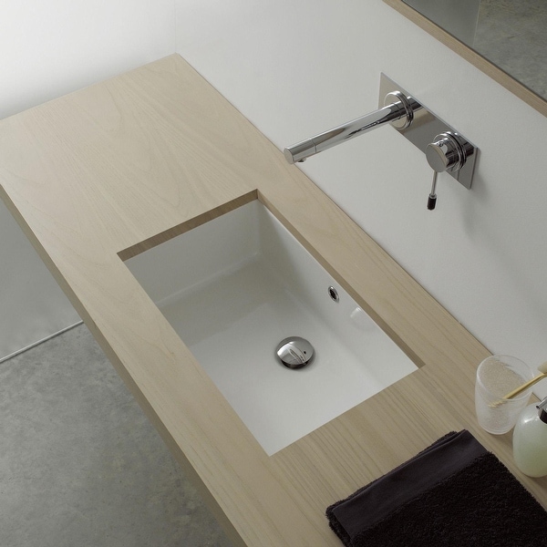 Nameeks 8090 Scarabeo 18-3/8" Ceramic Undermount Bathroom Sink - White / No Hole