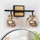 preview thumbnail 1 of 16, Modern Black Gold 2/3/4-Light Bathroom Mercury Glass Vanity Lights Wall Sconces 2-Light