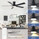 preview thumbnail 59 of 69, YUHAO Kaleido 52 in. Indoor Matte Black 3-Colors Integrated LED 6-Speeds Ceiling Fans with Dual-Finish Blades and Remote Control