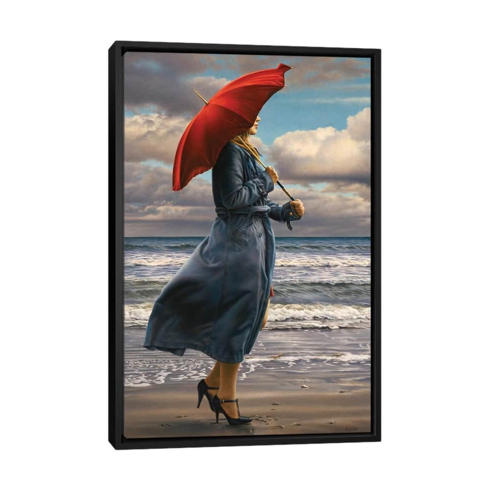 iCanvas "Red Umbrella" by Paul Kelley Framed