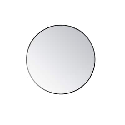 Emilia 28" Bathroom/Vanity framed Wall Mounted Mirror in Brushed Black - 28 inches