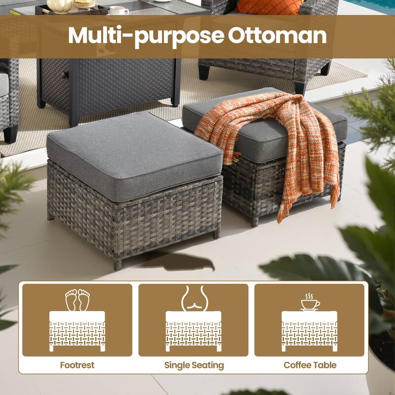 XIZZI 6-Piece Patio Furniture Conversation Set with Swivel Chairs