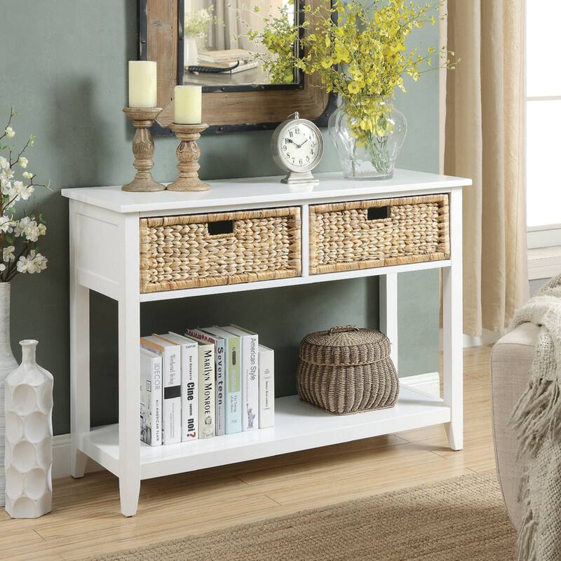 Wooden Accent Table with Storage Space