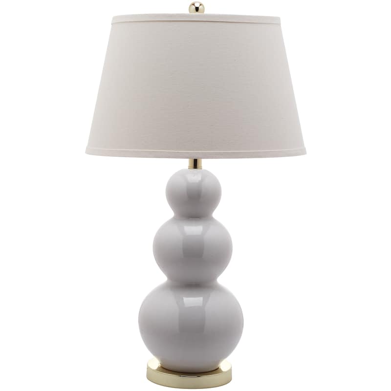 SAFAVIEH Lighting 27-inch Amy Triple Gourd White Table Lamp (Set of 2) - 16"x16"x28"