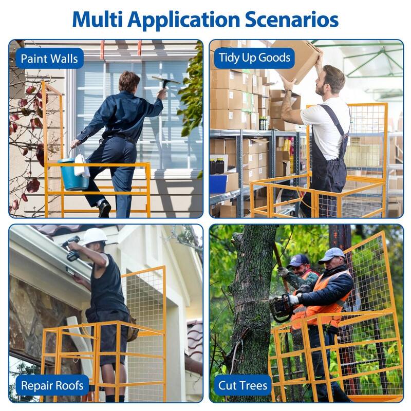 Heavy Duty Steel 43x45in Forklift Basket Man Platform with with Safety Harness & Lock