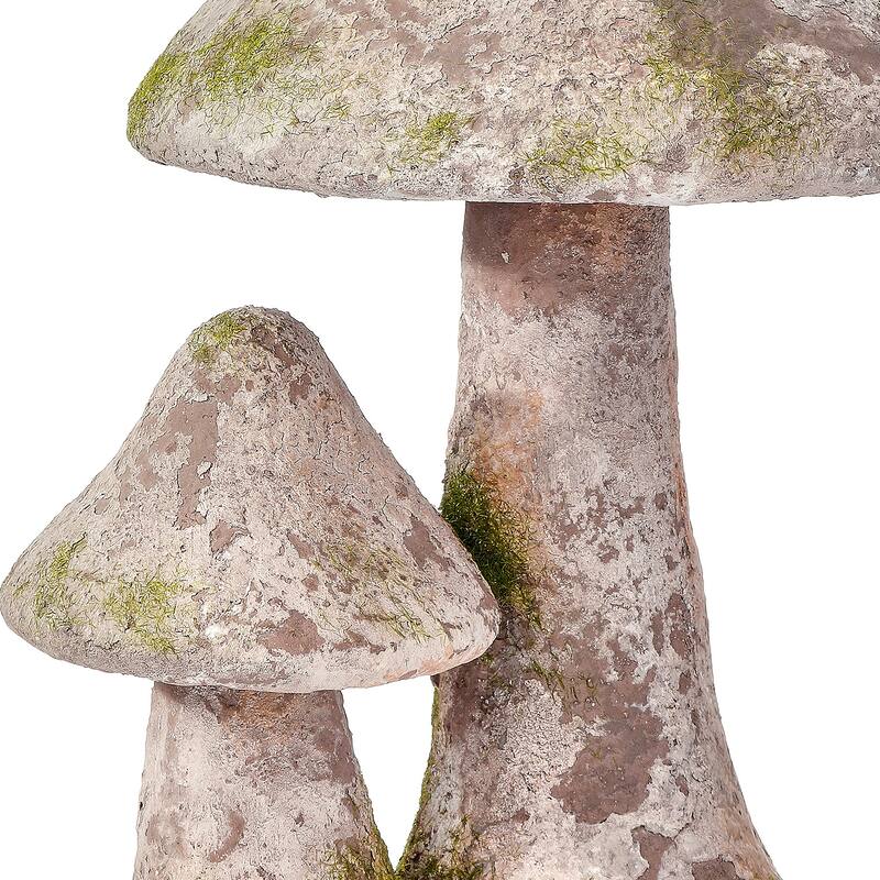 9.5" Resin Mossed Double Mushroom