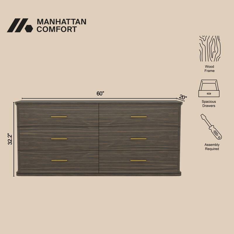 Clifford 60 In 6 Drawer Bedroom Dresser