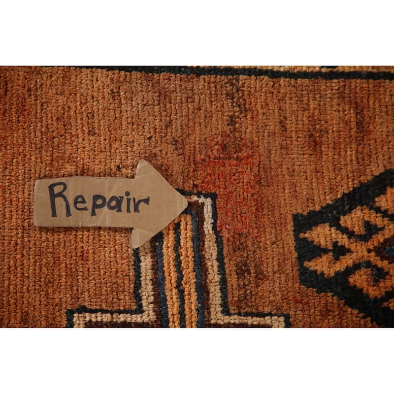 Geometric Qashqai Persian Antique Area Rug Handmade Wool Carpet - 4'5"x 8'0"