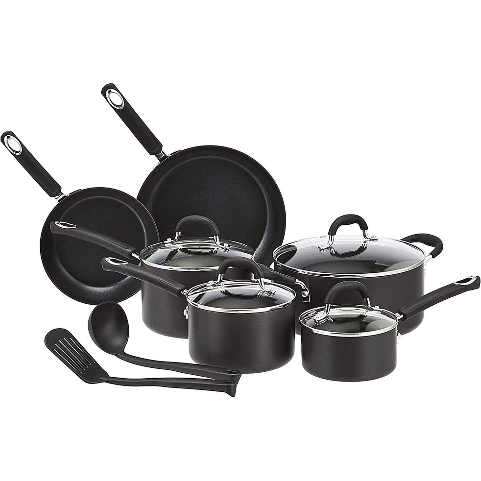 Hot Sale Basics Non-Stick Cookware 8-Piece Set Pots and Pans Black