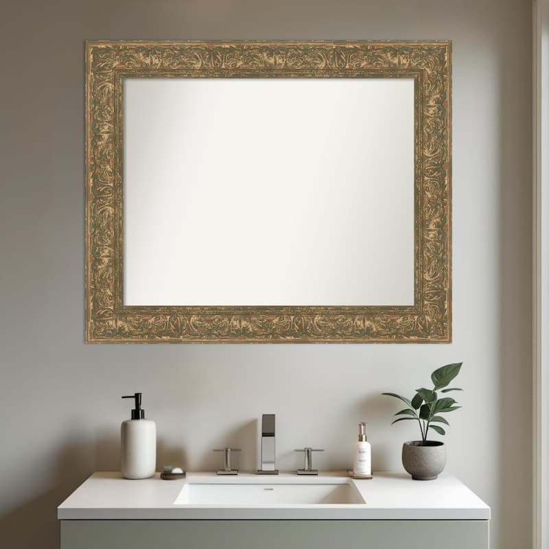 Luxe Non-Beveled Framed Bathroom Vanity Wall Mirror