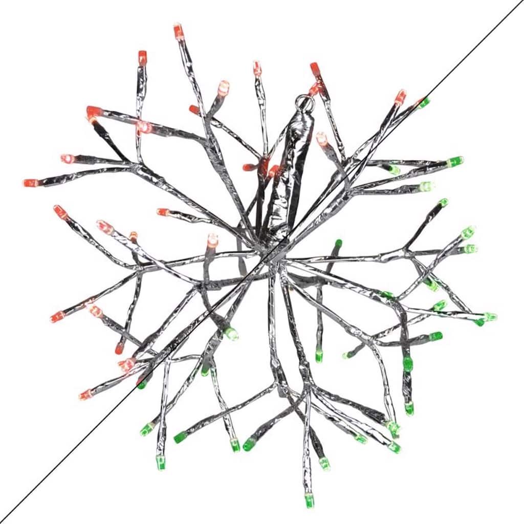 Celebrations LED Green/Red Shimmering Sphere 20 in. Hanging Decor - Green