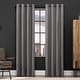 preview thumbnail 1 of 19, Scott Living Gresham Geometric Total Blackout Grommet Curtain Panel, Single Panel 52 x 96 - Gray