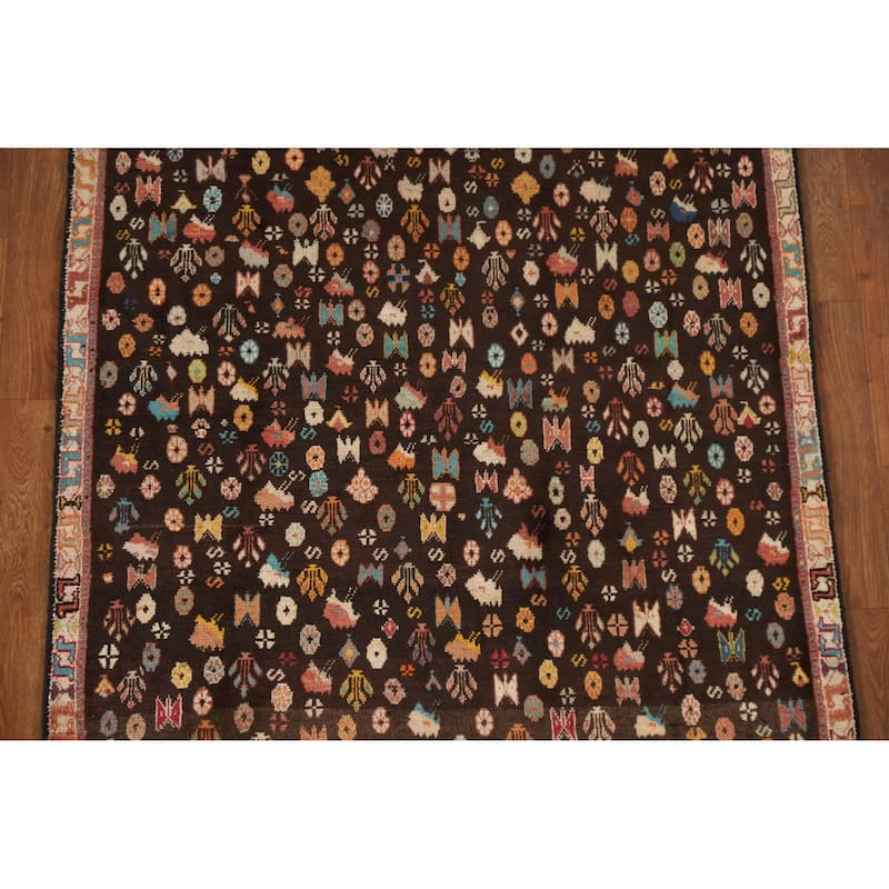 Vegetable Dye Sirjan Persian Vintage Area Rug Hand-Knotted Wool Carpet - 3'4"x 5'2"