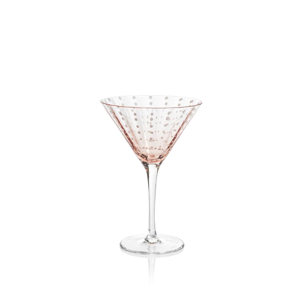 Pescara White Dot Martini Glasses, Set of 4