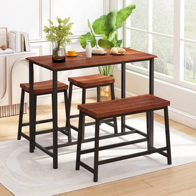 4-Piece Dining Table Set Home Kitchen Table and Chairs