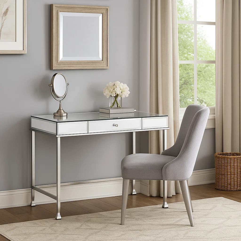 Rectangular Storage Writing Desk, White