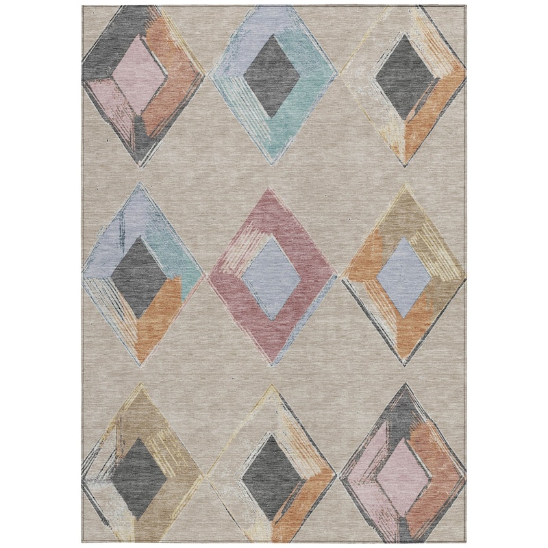 HomeRoots Geometric Transitional Rectangle Outdoor Rug