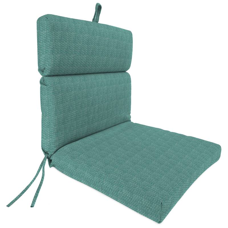 22" x 44" Outdoor Chair Cushion with Ties and Loop - 44'' L x 22'' W x 4'' H - Aqua Bayou