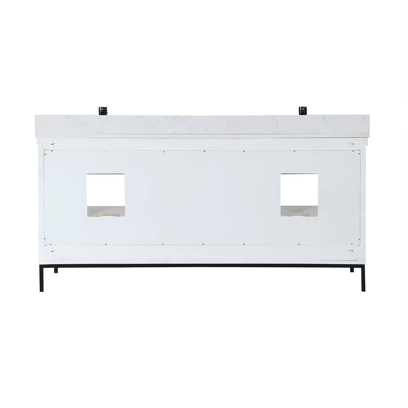 Altair Kesia Bathroom Vanity with Composite Stone Countertop with Mirror