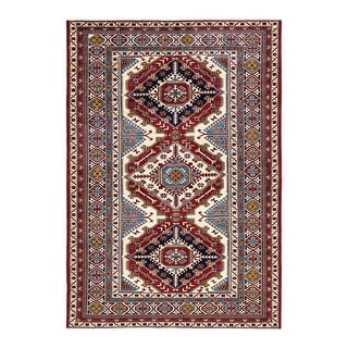 Overton Tribal One-of-a-Kind Hand-Knotted Area Rug - Red, 5' 10" x 8' 5" - 5' 10" x 8' 5"