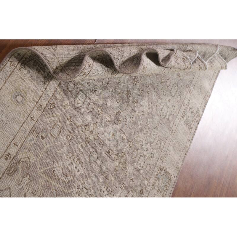 Hand Knotted Oriental 100% Wool Carpet Transitional All-Over Brown Oushak Area Rug - 6' 6'' X 4' 0''