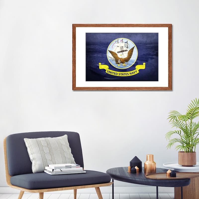 iCanvas "U.S. Navy Flag (Naval Station Norfolk Background) II" by iCanvas