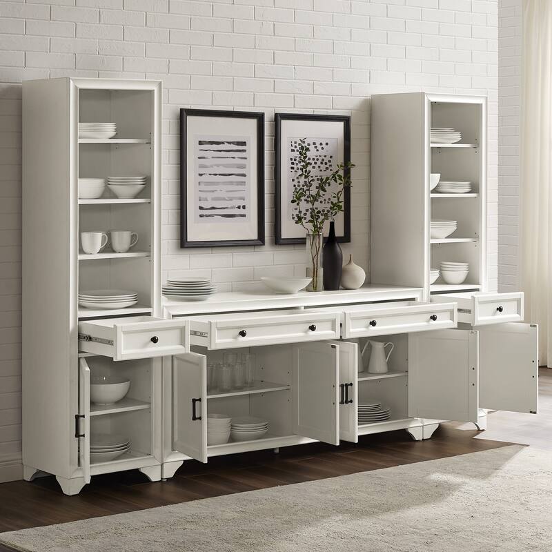 Crosley Tara 3Pc Sideboard And Bookcase Set - 15"x97"x67.63"