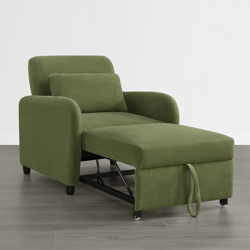 Spruce & Spring Modern Pull-Out Accent Chair Bed with Adjustable Backrest & Space-Saving Design