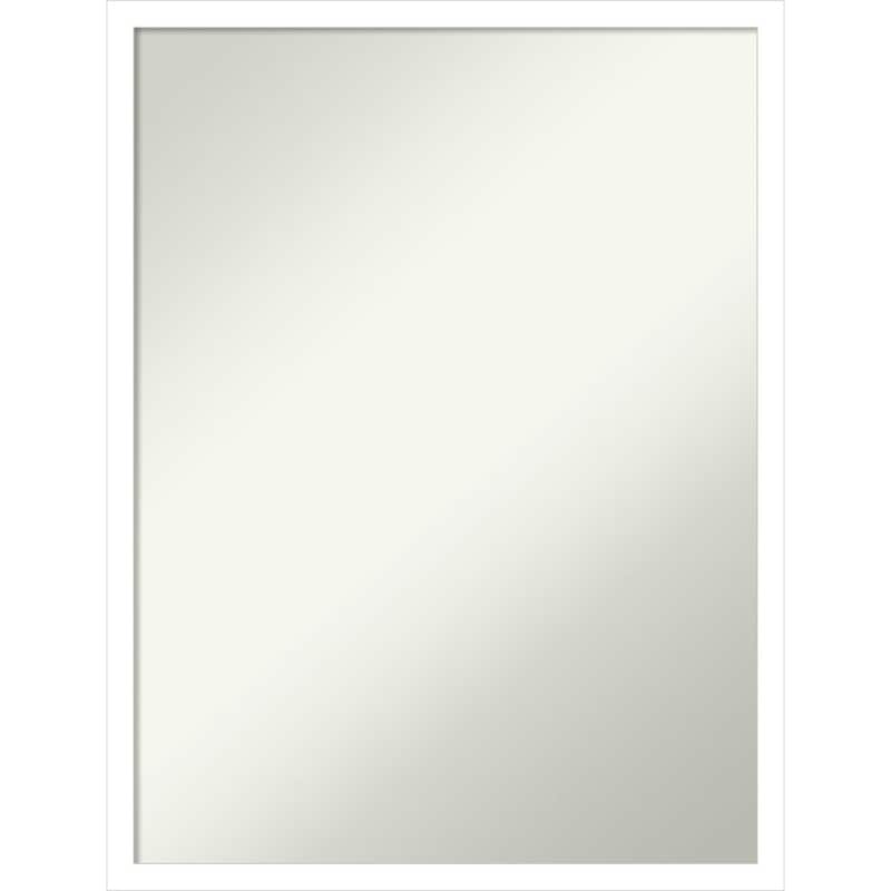 Non-Beveled Wood Bathroom Wall Mirror - Svelte White Frame
