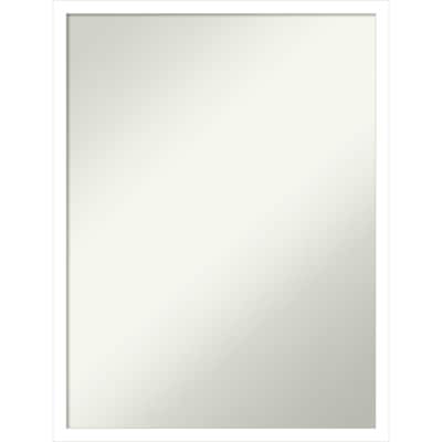 Non-Beveled Wood Bathroom Wall Mirror - Svelte White Frame