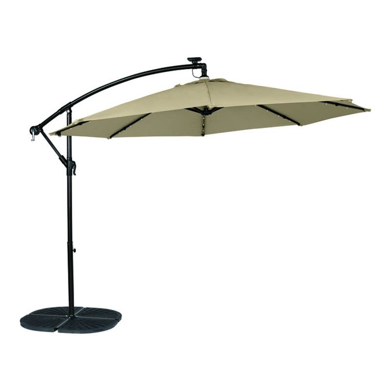 Living Accents 10 ft. Tiltable Tan Offset Umbrella