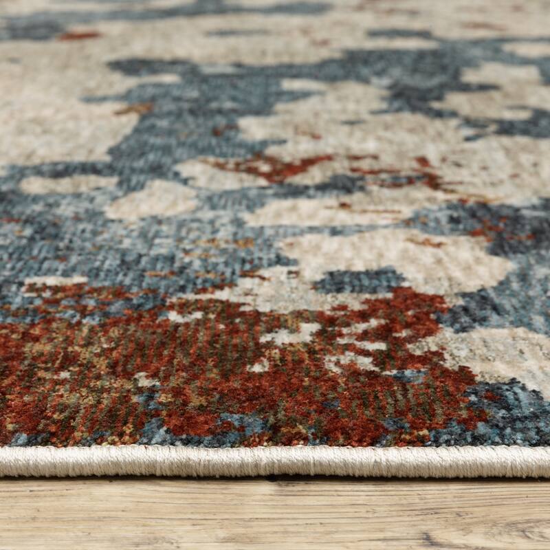 Style Haven Hendrix Mottled Abstract Beige/ Multi Fringe Edge Area Rug