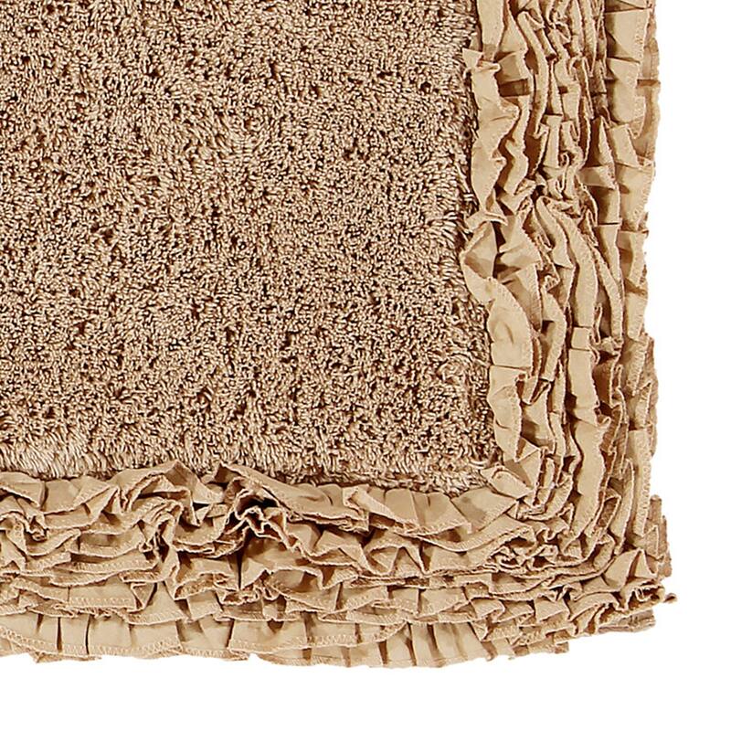 Better Trends Shaggy Border Collection Bathroom Rug -100% Cotton Tufted, Non-Skid Spray Latex Backing, Machine Washable Bath Mat