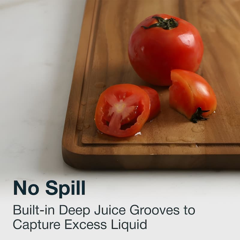 Sango Atelier Acacia Wood 3-Piece Cutting Board Set with Stand- Kitchen Chopping Boards for Meat, Vegetables & Charcuterie